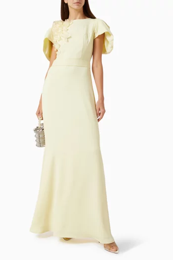Embellished 3D Floral Gown