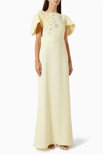Embellished 3D Floral Gown