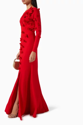 Embellished 3D Floral Gown