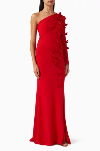 Embellished 3D Floral Gown