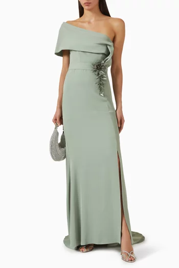 Embellished 3D Floral Gown