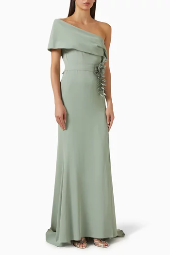 Embellished 3D Floral Gown