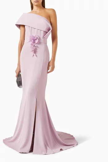 Embellished 3D Floral Gown