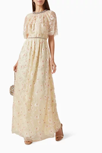 Floral Embellished Maxi Dress