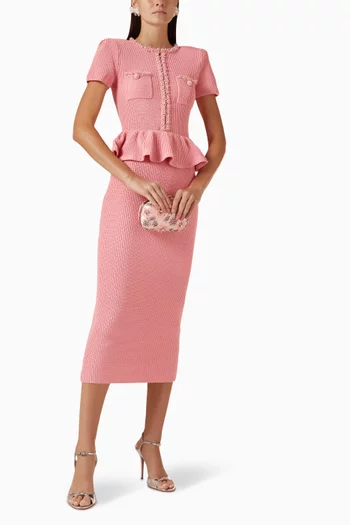 Peplum Midi Dress in Knit