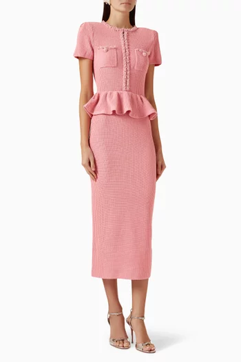 Peplum Midi Dress in Knit