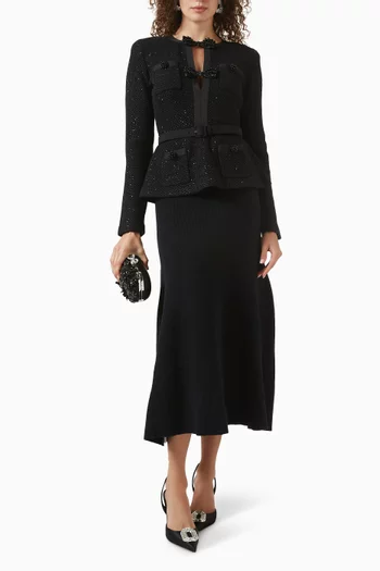 Tailored Midi Dress in Sequin Knit