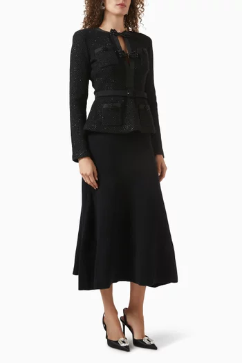 Tailored Midi Dress in Sequin Knit