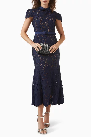 فستان متوسط الطول دانتيل جوبير