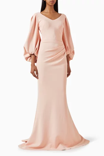 فستان سهرة بدرابيه سكوبا