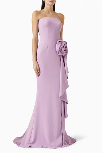 3D Floral Gown in Scuba