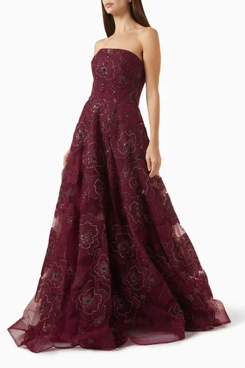 Floral-embellished Gown