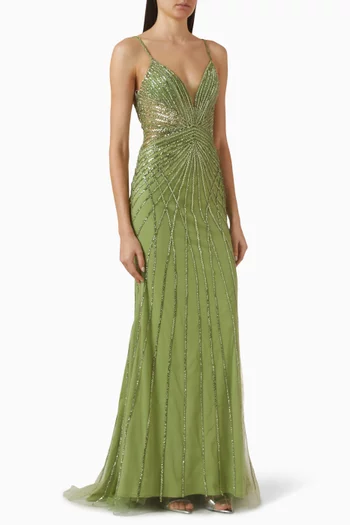 Embellished Gown in Tulle