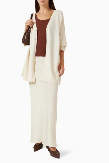Buttoned Cardigan in Wool-cashmere