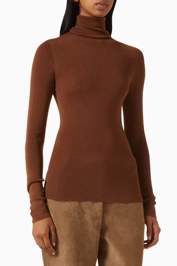 Ribbed Turtleneck in Merino Wool