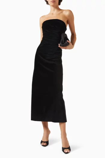 Sabella Midi Dress in Velvet