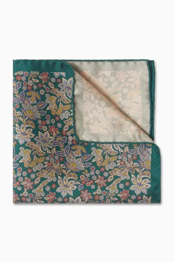 Floral-print Pocket Square in Silk