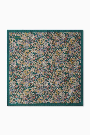 Floral-print Pocket Square in Silk