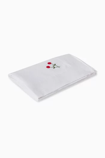 مفرش طاولة اجور مزين بتطريزات ورود