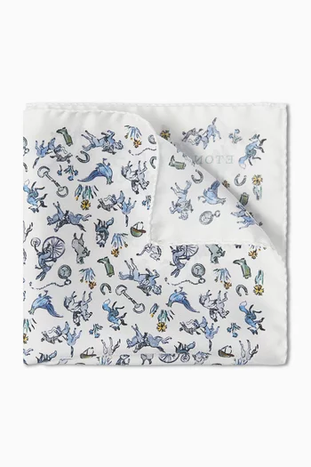 Seasonal-print Pocket Square in Silk