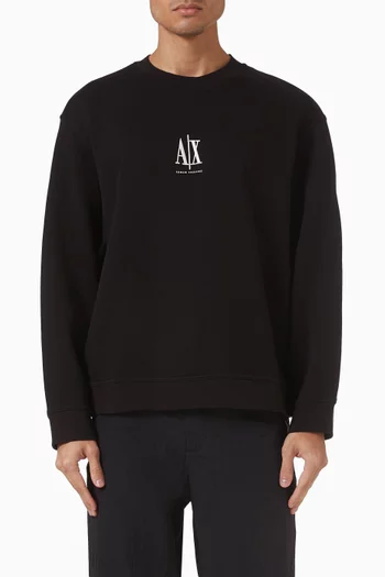 سويت شيرت بشعار الماركة الشهير مزيج قطن