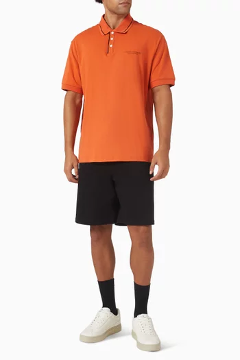 تي شيرت بولو بشعار الماركة AX قطن جيرسيه مطاطي