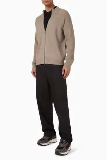 Two-way Zip-up Cardigan in Cotton