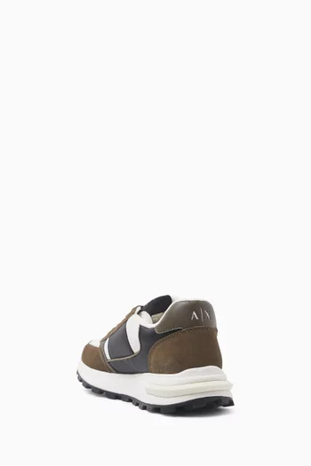 Dusselforf Logo Sneakers in Faux Leather & Mesh