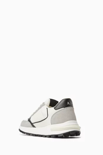 Dusselforf Logo Sneakers in Faux Leather & Mesh
