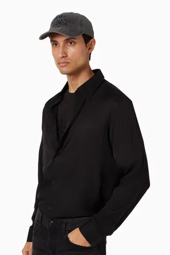 Logo Embroidered Cap in Denim