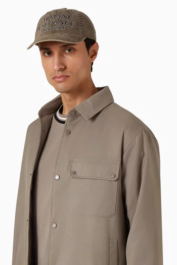 Logo Embroidered Cap in Denim