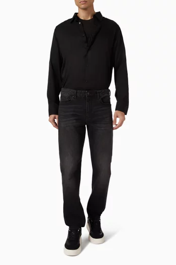 تي شيرت مزين بشعار الماركة قطن