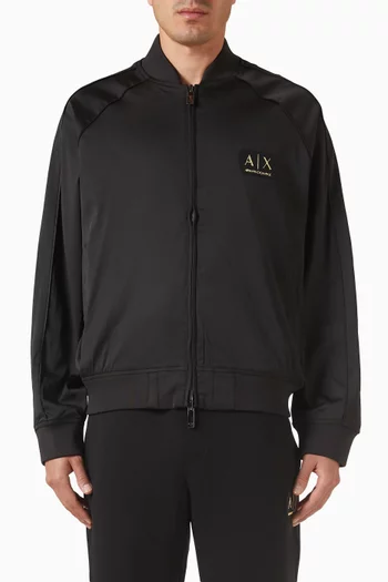 جاكيت فضفاض بشعار الماركة