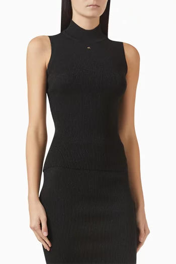 بلوزة منسوجة بلا أكمام قماش معالج