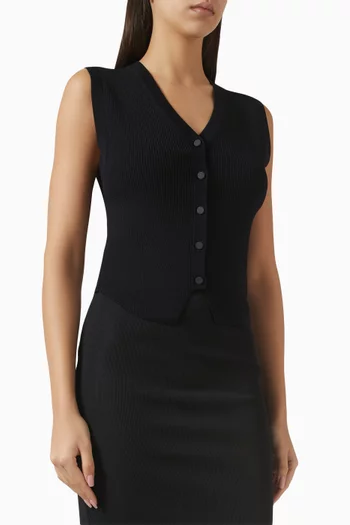 Sleeveless V-neck Cardigan