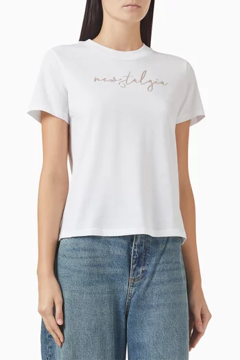 تي شيرت بقصة مربعة بشعار AX