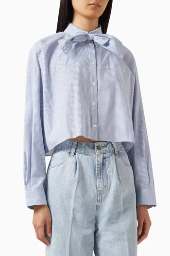 Bow Collar Shirt in Cotton