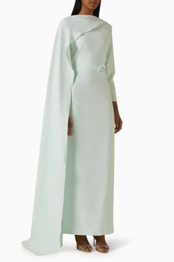 Cape-style Maxi Dress