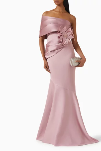 Floral Appliqué Gown
