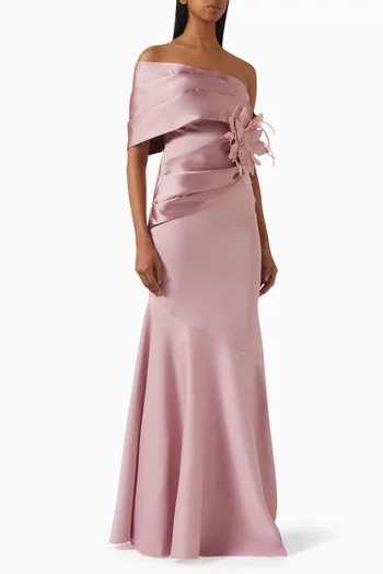 Floral Appliqué Gown