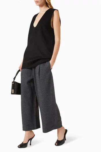 Barrel-fit Pants in Wool-blend