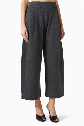Barrel-fit Pants in Wool-blend