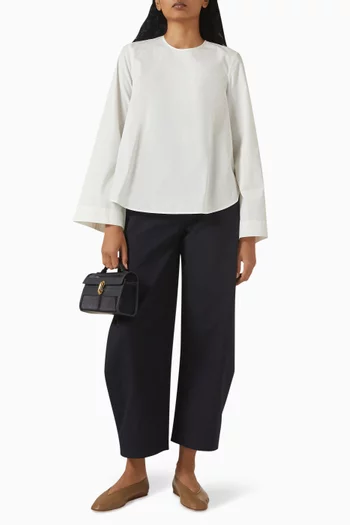 Curved-hem Top in Cotton