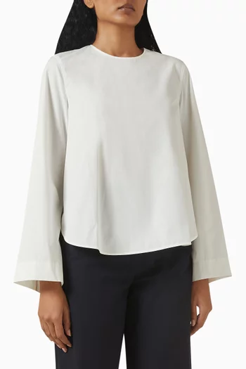 Curved-hem Top in Cotton