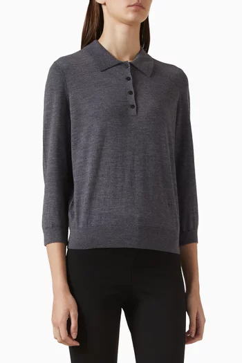 Polo Sweater in Merino-wool