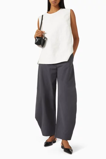 Barrel-leg Pants in Pima-cotton