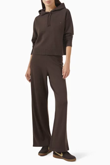 كنزة بغطاء رأس منسوجة من صوف مارينو