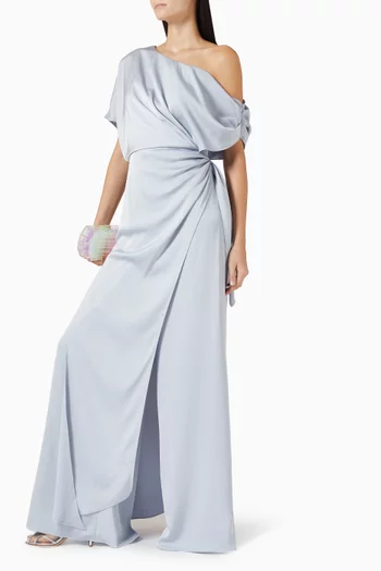Draped Jumpsuit in Satin