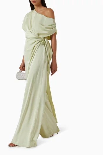 Draped Jumpsuit in Satin