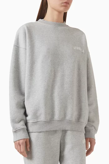 سويت شيرت بقصة فضفاضة وطبعة الماركة جامعية صوف